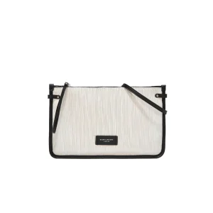 Clutch Marcella Pelle E Tessuto Donna Panna