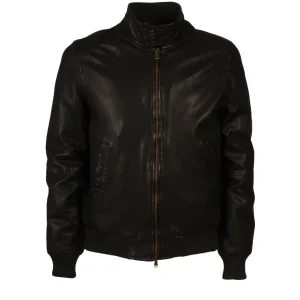 Giubbotto Pelle Imbottito Uomo Black