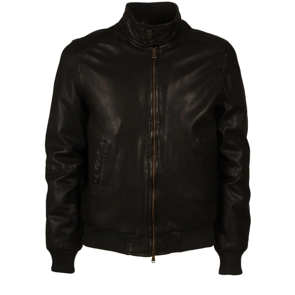 Giubbotto Pelle Imbottito Uomo Black