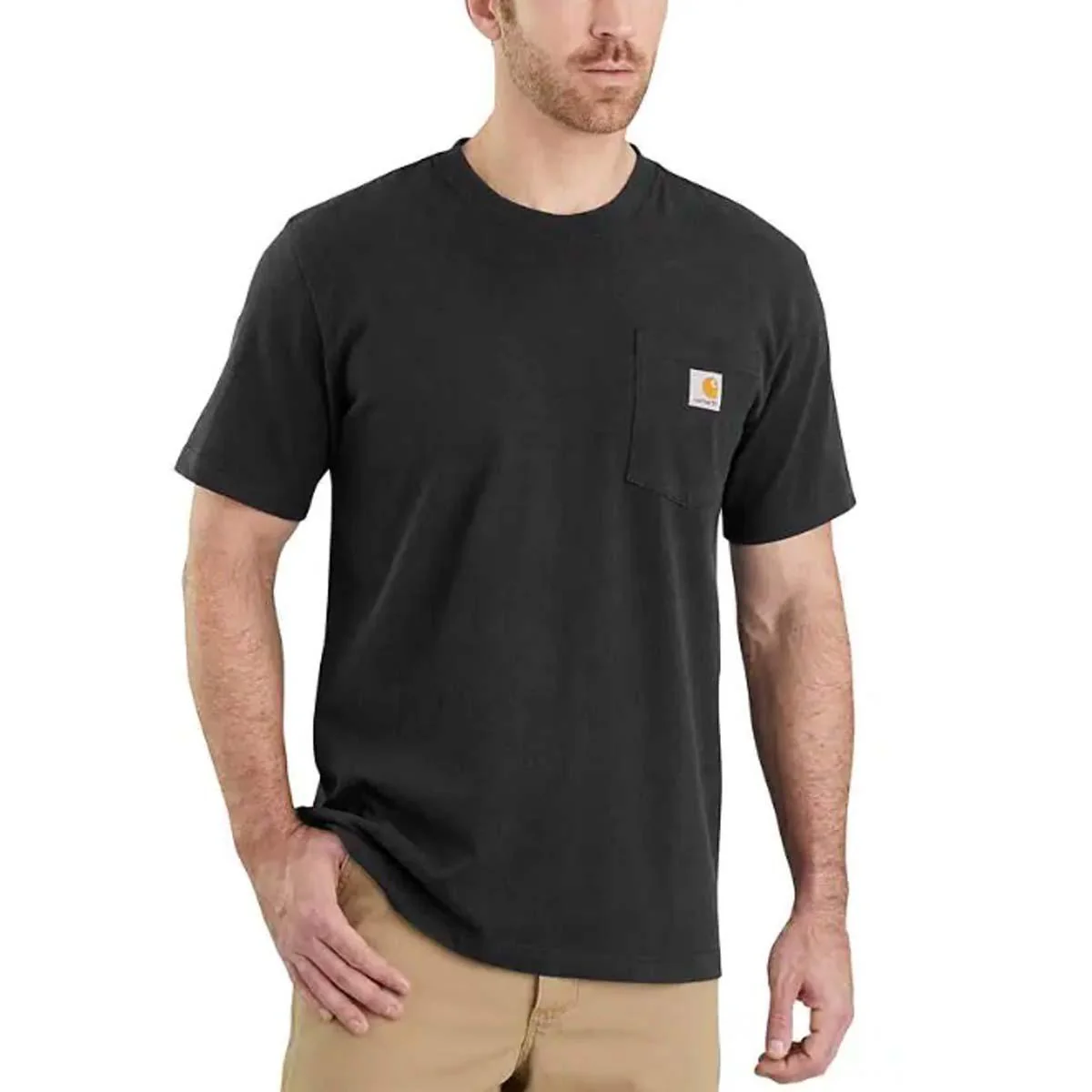 Carhartt Relaxed Fit Heavyweight Pocket T-Shirt Black t-shirt in jersey pesante