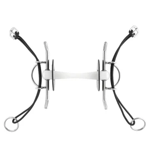 NATHE NATHE FULL CHEEK GAG BIT 20MM WITH FLEX. MULLEN MOUTH SPRENGER Bianco - ELEVATORE