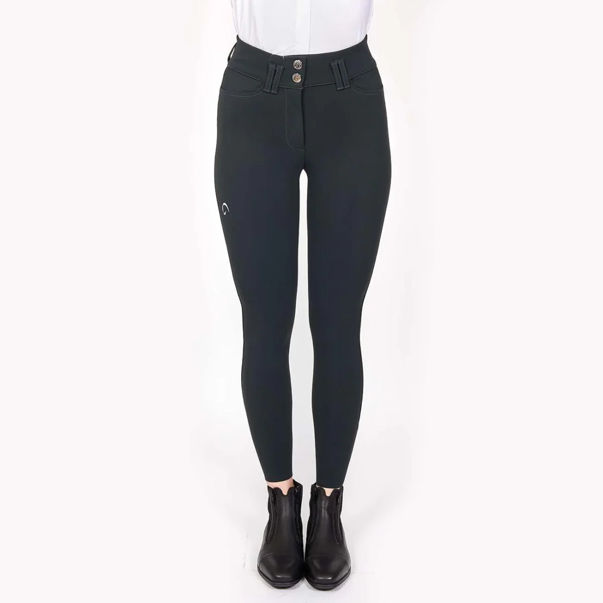 Pantalone da Equitazione Da Donna Half Grip Berlino Mascheroni Grigio Antracite - immagine 5