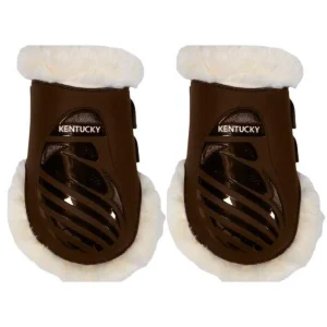 KENTUCKY VEGAN SHEEPSKIN FETLOCK BOOTS ELASTIC KENTUCKY Marrone protezioni arti cavallo