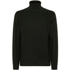 Dolcevita Turtle Knit Uomo Militare Scuro