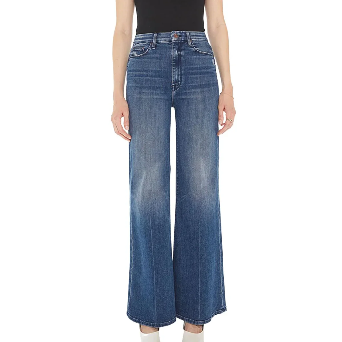 Jeans High Waisted Roller Donna Blu