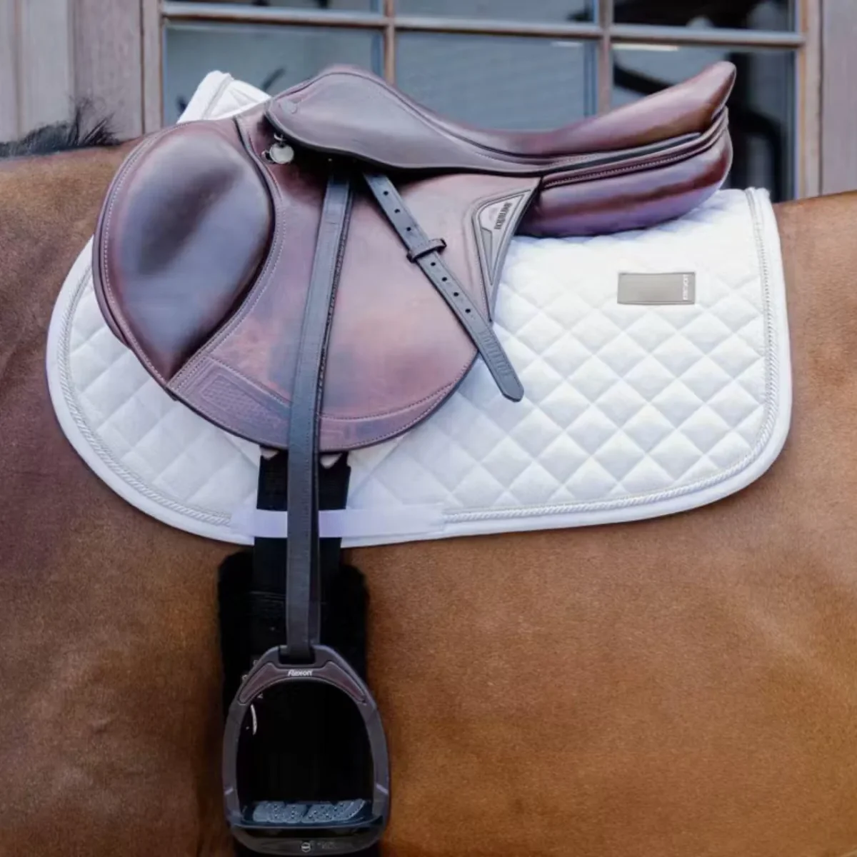 KENTUCKY SADDLE PAD DIAMOND ROPE JUMPING KENTUCKY Bianco sottosella tecnico - immagine 3