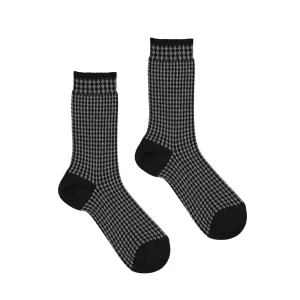 Calze Jacquard Micro Rombo Lurex Donna Nero