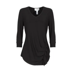 Blusa Con Drappeggio Laterale E Scollo V