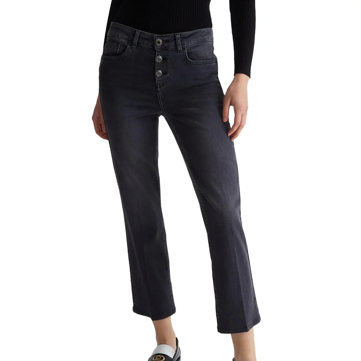 Jeans Bootcut Cropped Princess Donna Black Seductive - immagine 3