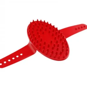 EQUINE HORSE Nubs curry comb Rosso attrezzatura da scuderia (4597)