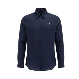 Camicia Da Uomo In Lino Mascheroni Blu