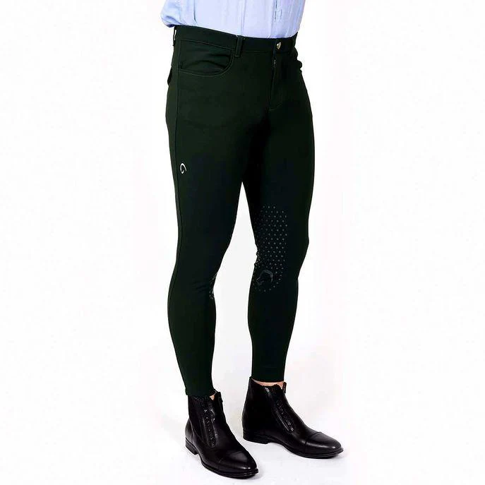 Pantalone Da Equitazione Da Uomo Half Grip Roma Mascheroni Verde - immagine 6