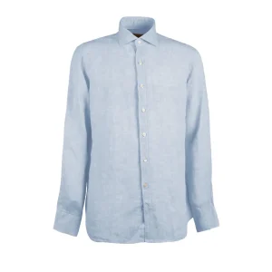 Camicia Collo Francese Uomo Azzurro