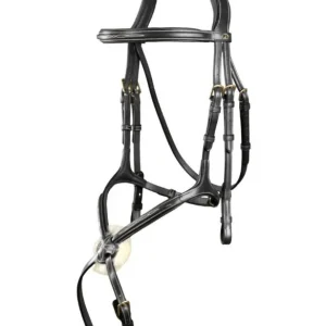 DY'ON TESTIERA IN CUOIO CAPEZZINO INCROCIATO CLASSIC COLLECTION Nero TESTIERE