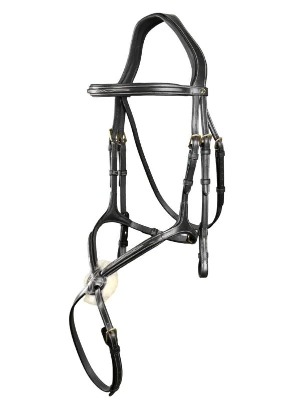 DY'ON TESTIERA IN CUOIO CAPEZZINO INCROCIATO CLASSIC COLLECTION Nero TESTIERE