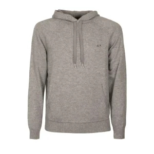 Felpa Solid Color In Misto Lana Uomo Grigio