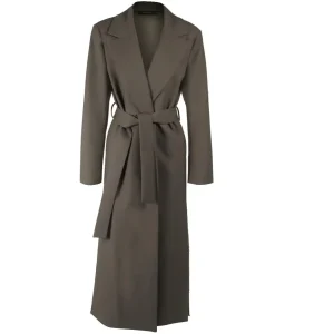 Capotto Lungo Collo Rever Donna Salvia