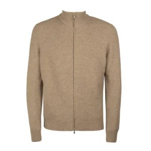 Pull Full Zip Uomo Beige