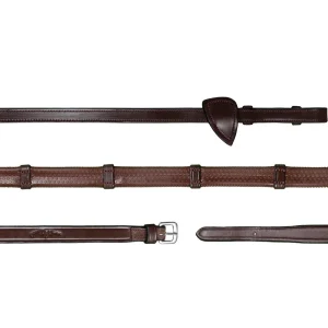 DY'ON REDINI IN CUOIO 1/2 GOMMA CON PASSANTI IN CUOIO NEW ENGLISH COLLECTION Marrone REDINI