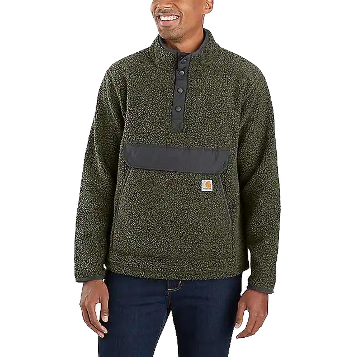 Carhartt Relaxed Fit Fleece Snap Front Grigio pile