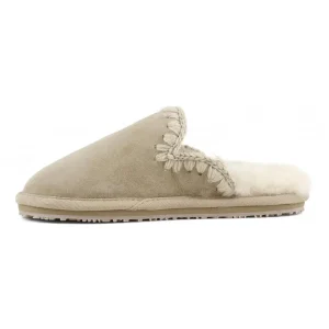 Slippers Suede Eskimo Stitch Donna Camel