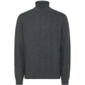 Dolcevita Turtle Knit Uomo Grigio Medio