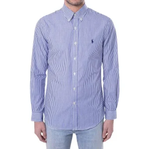 Camicia A Righe Button Down Uomo Royal Bianco