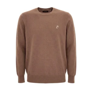 Pullover Girocollo Da Uomo Casual Mascheroni Marrone