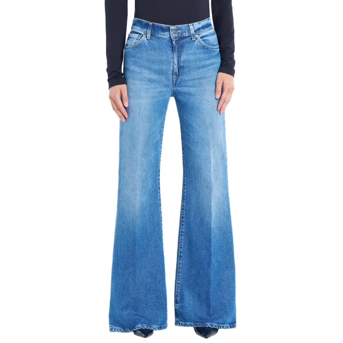 Jeans Amber Wide Leg In Denim Stretch Cotone E Lyocell - immagine 3