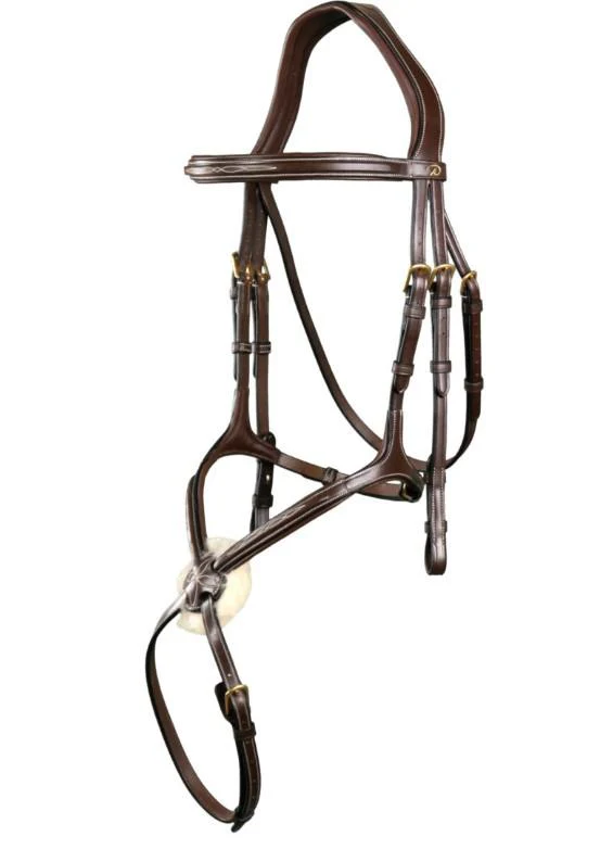 DY'ON TESTIERA IN CUOIO CAPEZZINO INCROCIATO CLASSIC COLLECTION Marrone TESTIERE