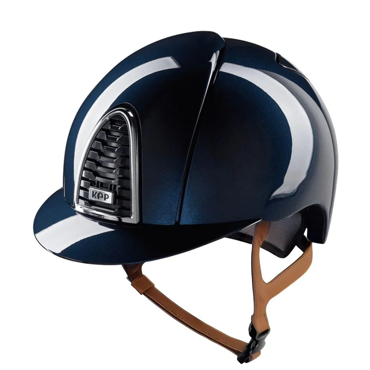 Cap Kep Italia Cromo 2.0 Blu Con Visiera Standard E Cinturino In Ecopelle Beige