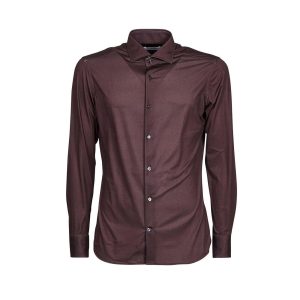 Camicia Airdelight In Tessuto Tecnico Uomo Marrone Nero