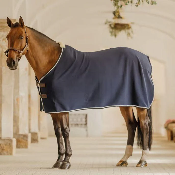 Coperta Da Box Fleece Rug Show Vegan Wool Kentucky Blu - immagine 3