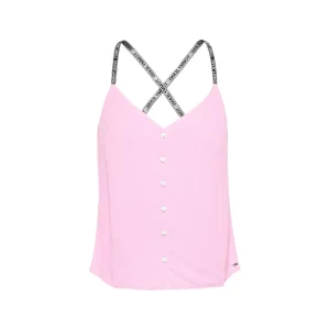 Top In Crepe Con Spalline Logate Donna Tou Pink Daisy Pink