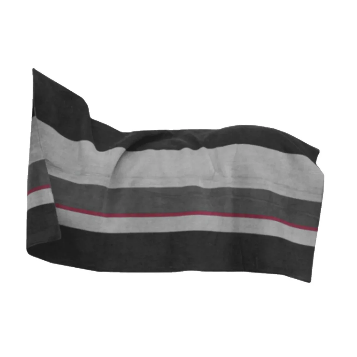 Coperta In Pile 210x200cm Heavy Fleece Square Stripes Kentucky Nero/Grigio