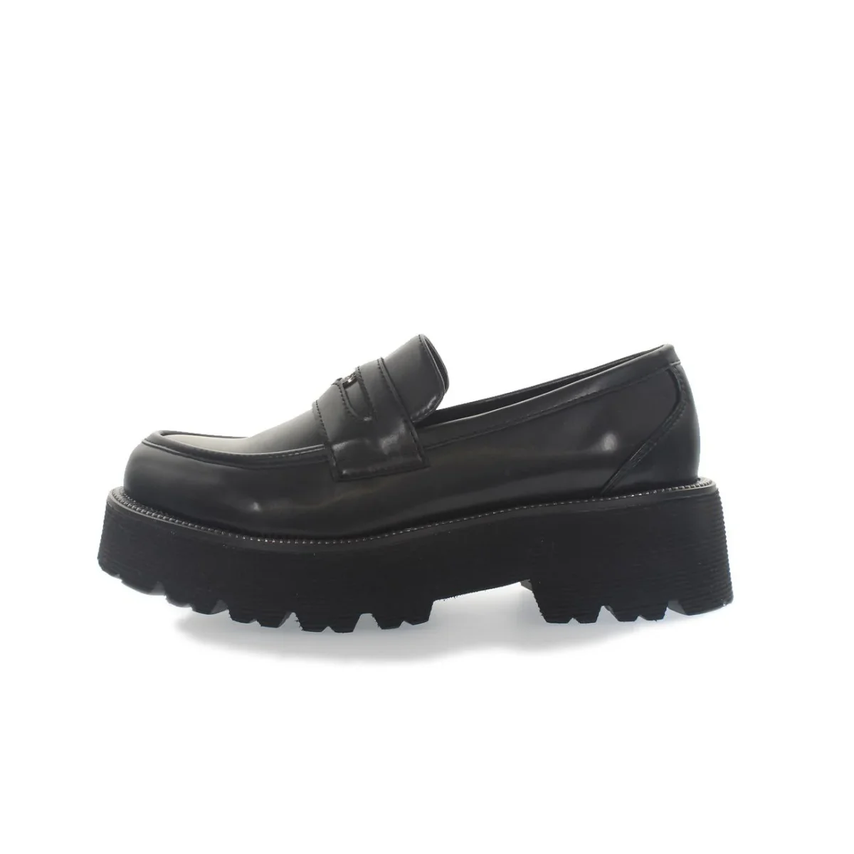 Mocassini Carrarmato Con Morsetto Donna Nero