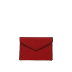 Borsa Leo Clutch In Pelle Saffiano Donna Blood Orange/Gun Metal