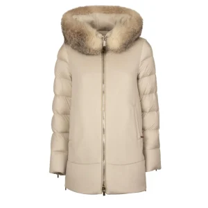 Cappotto Fresia In Lana Con Pelliccia Donna Marmo