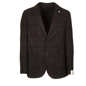 Giacca U. 2 Bott. Tasca Appl. Check Sovratinto Lana L.B.M