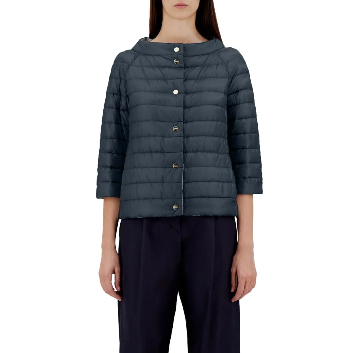 Piumino Corto Revers Donna Blue Grey - immagine 8