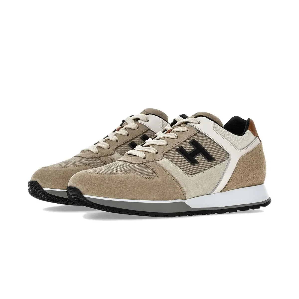 Sneakers H321 Uomo Beige Nero Avorio - immagine 3