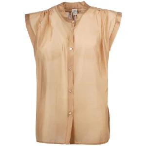 Camicia Smanicata Con Collo Alla Coreana