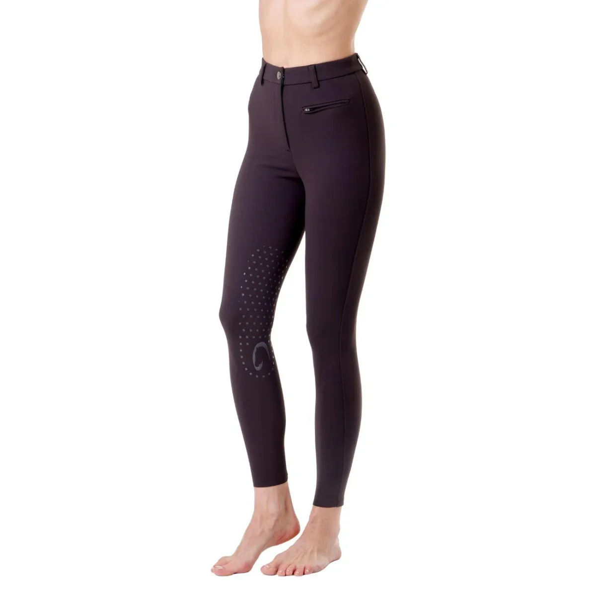Pantalone Da Equitazione Da Donna Half Grip Parigi Mascheroni Marrone - immagine 3