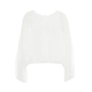 Blusa Girocollo Mussola Donna Bianco