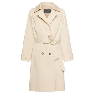 Trench Doppiopetto In Gabardina