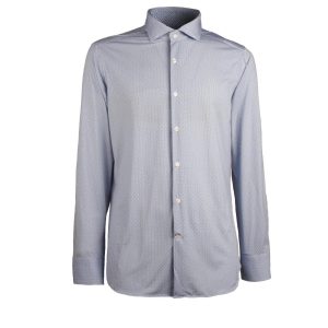 Camicia Fantasia Uomo Bianco Blu