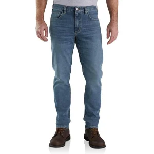 Carhartt Rugged Flex Low Rise 5-Pocket Tapered Jean Jeans jeans 5 tasche in denim stretch a vita bassa e gamba affusolata