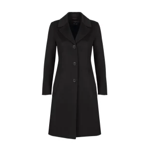 Cappotto Uggioso Monopetto In Lana Doppiata Donna Nero