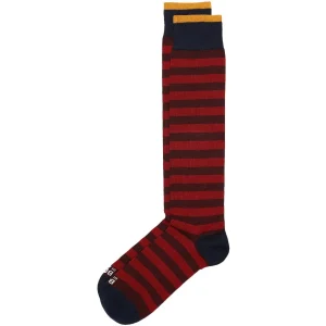 Calze Stripe Rugby Uomo Bordeaux Arancio