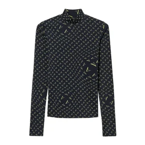 Lupetto Sapphire Con Logo Donna Nero Giallo Fluo